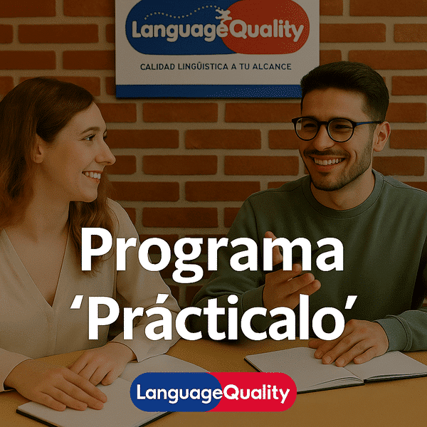 Estudiantes en programa Practicalo de conversación en escuela de idiomas para preparación de certificaciones oficiales
