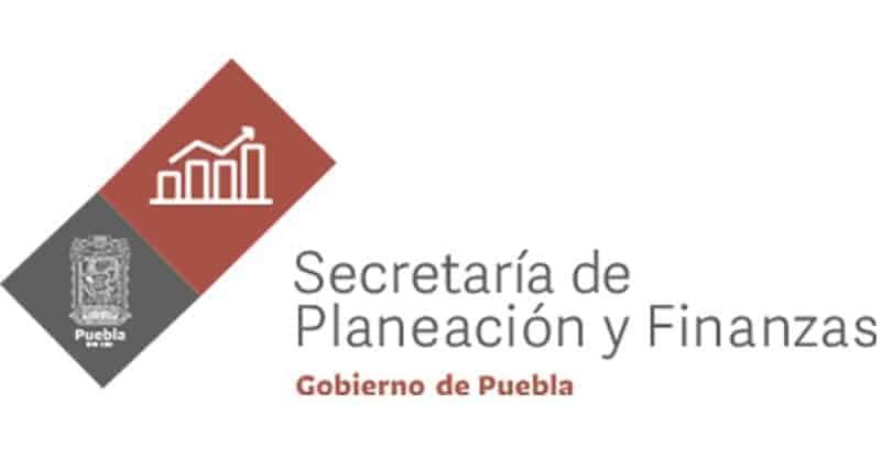 Logotipo oficial de la Secretaría de Planeación y Finanzas del Gobierno de Puebla, representando convenios y programas gubernamentales para cursos de idiomas en Puebla.